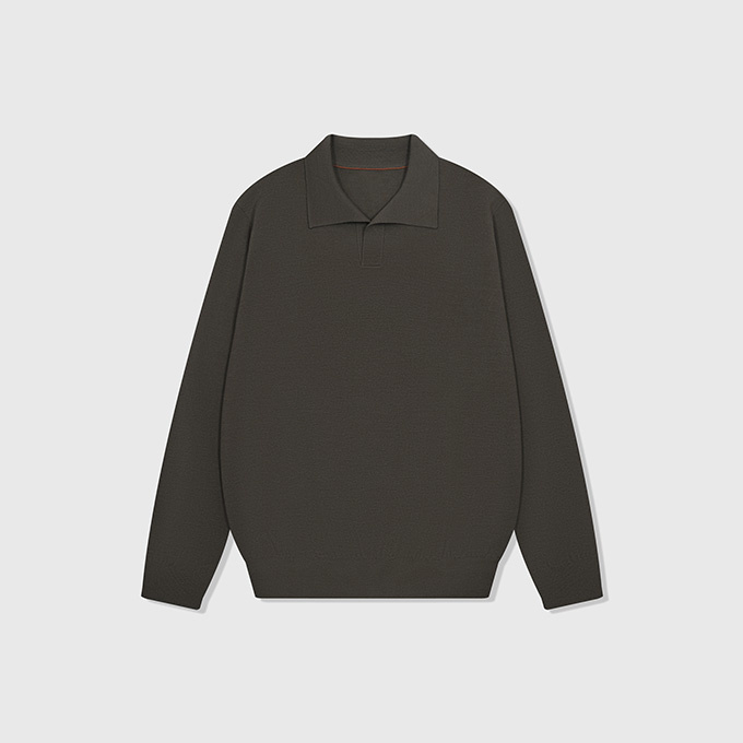 loro piana empire wool long-sleeve polo shirt